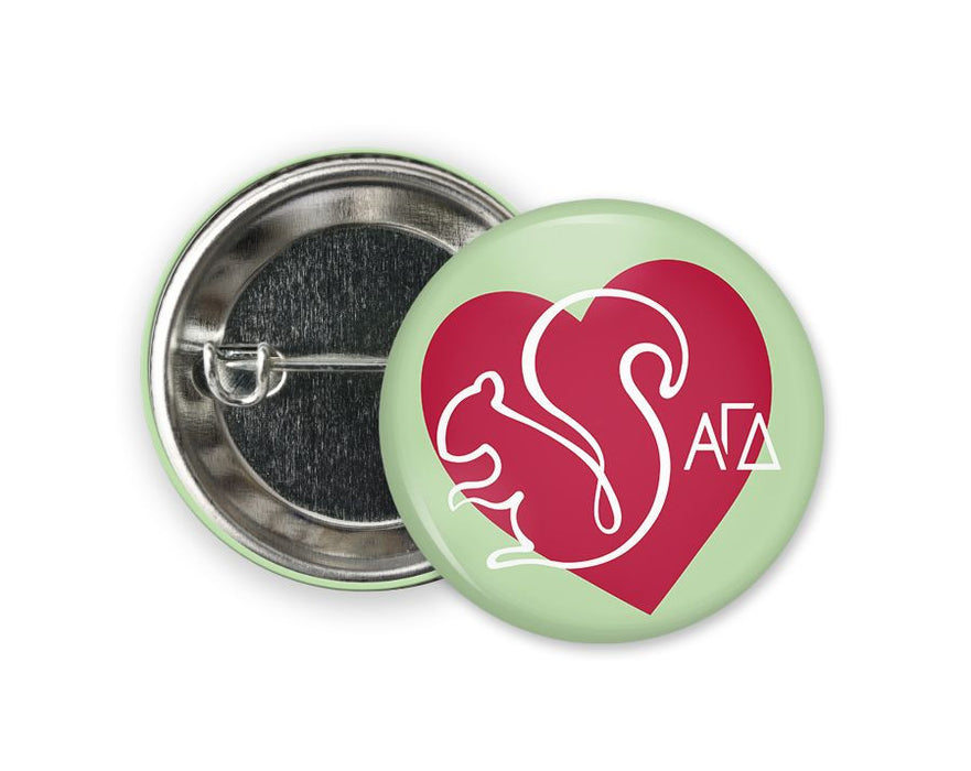 Alpha Gamma Delta Heart Mascot Button Alpha Gamma Delta Heart Mascot Button