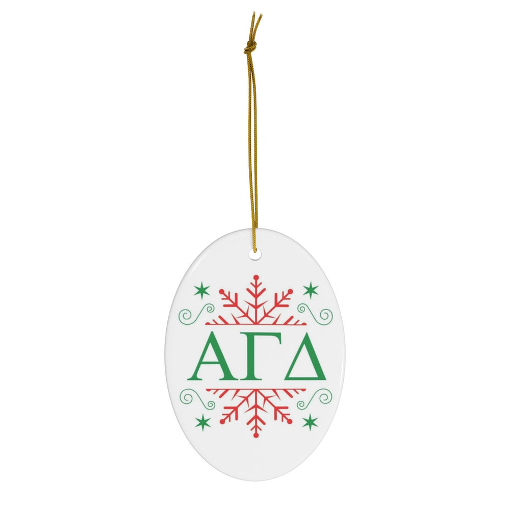 Alpha Gamma Delta Holiday Color Snowflake Christmas Ornaments Alpha Gamma Delta Holiday Color Snowflake Christmas Ornaments