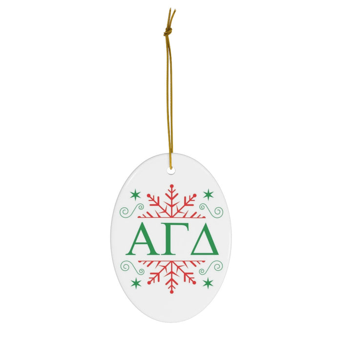 Alpha Gamma Delta Holiday Color Snowflake Christmas Ornaments Alpha Gamma Delta Holiday Color Snowflake Christmas Ornaments