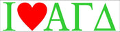 Alpha Gamma Delta I Love Bumper Sticker Alpha Gamma Delta I Love Bumper Sticker