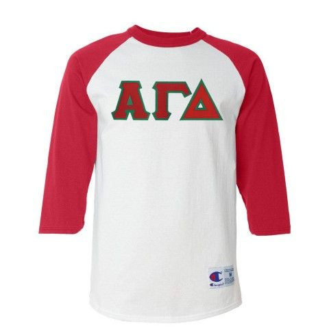 Alpha Gamma Delta DISCOUNT-Alpha Gamma Delta Lettered Raglan Shirt