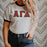 Discount Alpha Gamma Delta Lettered Ringer Shirt DISCOUNT-Alpha Gamma Delta Lettered Ringer Shirt