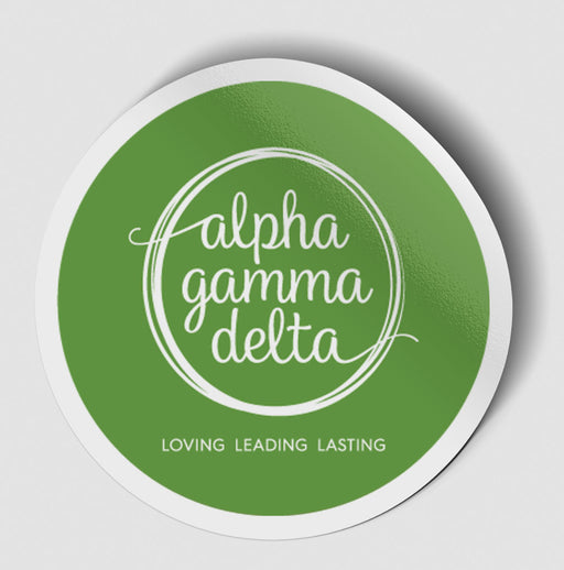 Alpha Gamma Delta Alpha Gamma Delta Logo Round Decal