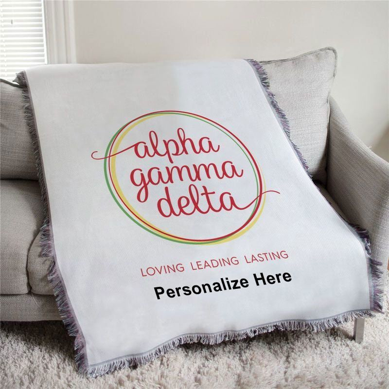 Alpha Gamma Delta Loving Leading Lasting Afghan Blanket Throw Alpha Gamma Delta Loving Leading Lasting Afghan Blanket Throw