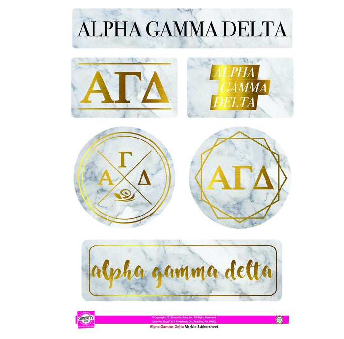 Alpha Gamma Delta Marble Sticker Sheet Alpha Gamma Delta Marble Sticker Sheet