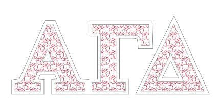 Alpha Gamma Delta Mascot Greek Letter Sticker 2.5" Tall Alpha Gamma Delta Mascot Greek Letter Sticker - 2.5