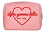 Alpha Gamma Delta Pink With Red Heart Makeup Bag Alpha Gamma Delta Pink with Red Heart Makeup Bag