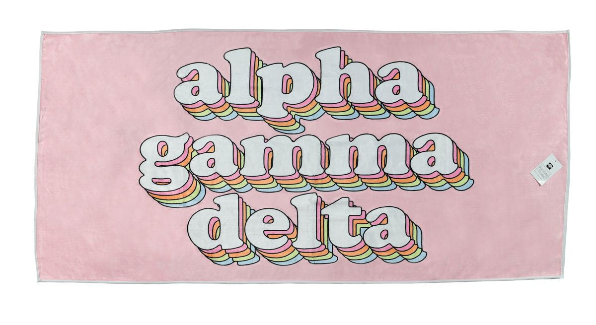 Alpha Gamma Delta Plush Retro Beach Towel Alpha Gamma Delta Plush Retro Beach Towel