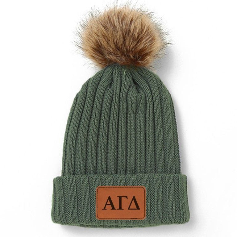 Alpha Gamma Delta Pom Pom Beanie Hat Alpha Gamma Delta Pom Pom Beanie Hat