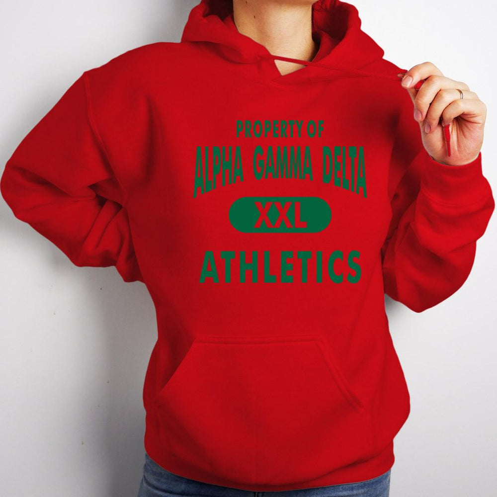 Alpha Gamma Delta Property Of Athletics Hooded Sweatshirts Alpha Gamma Delta Property Of Athletics Hooded Sweatshirts