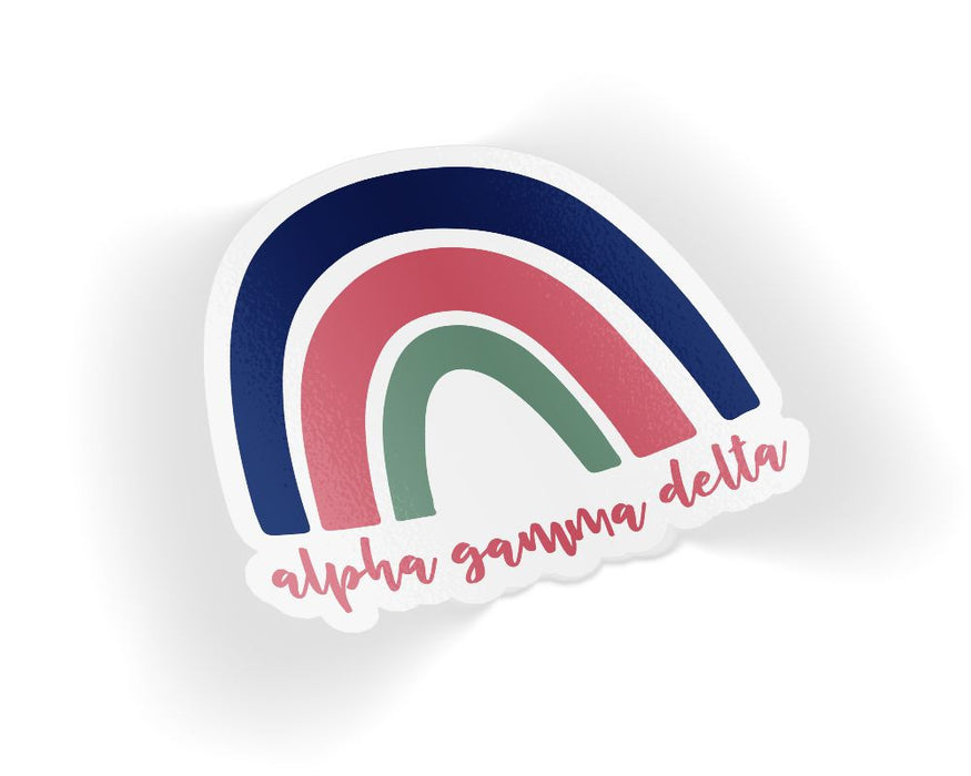 Alpha Gamma Delta Rainbow Sticker Alpha Gamma Delta Rainbow Sticker