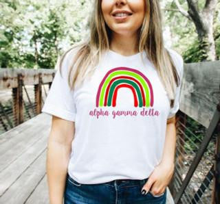 Printify Alpha Gamma Delta Rainbow Tees Alpha Gamma Delta Rainbow Tees