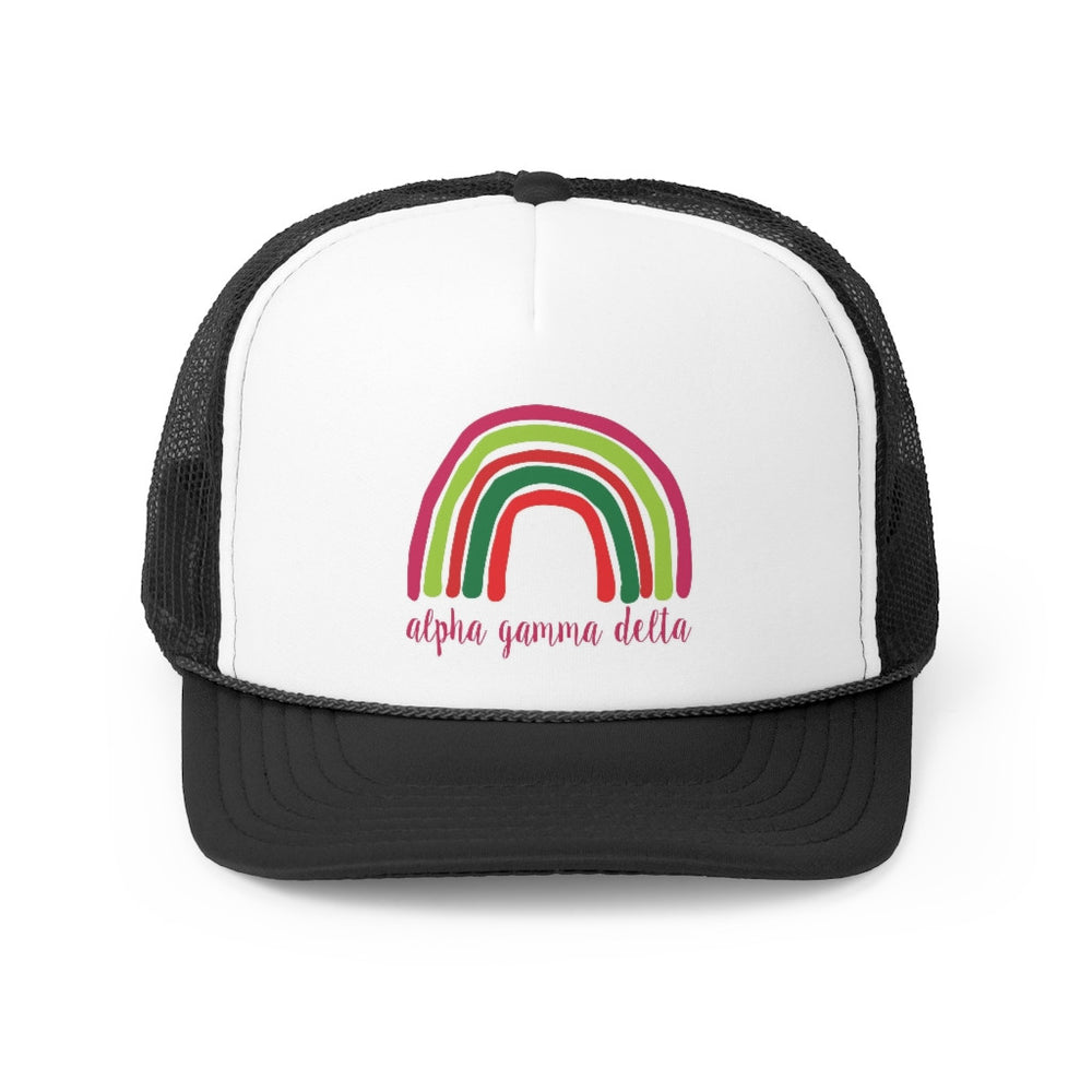 Alpha Gamma Delta Rainbow Trucker Caps Alpha Gamma Delta Rainbow Trucker Caps