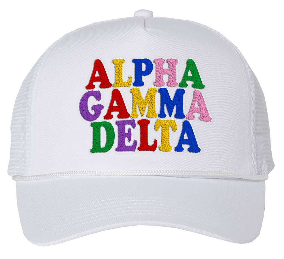 Alpha Gamma Delta Rainbow Trucker Hat Alpha Gamma Delta Rainbow Trucker Hat