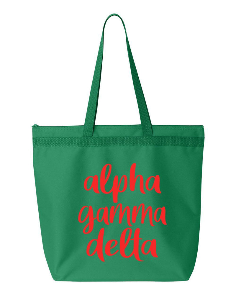 Alpha Gamma Delta Script Tote Bag Alpha Gamma Delta Script Tote Bag