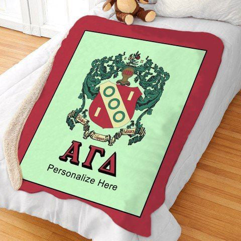 Alpha Gamma Delta Sherpa Lap Blanket Alpha Gamma Delta Sherpa Lap Blanket