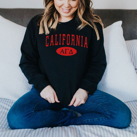 Alpha Gamma Delta State Crewneck Sweatshirt Alpha Gamma Delta State Crewneck Sweatshirt