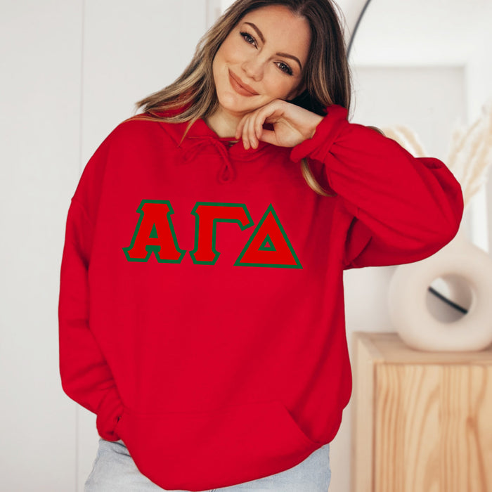 Alpha Gamma Delta Custom Twill Hooded Sweatshirt Alpha Gamma Delta Custom Twill Hooded Sweatshirt