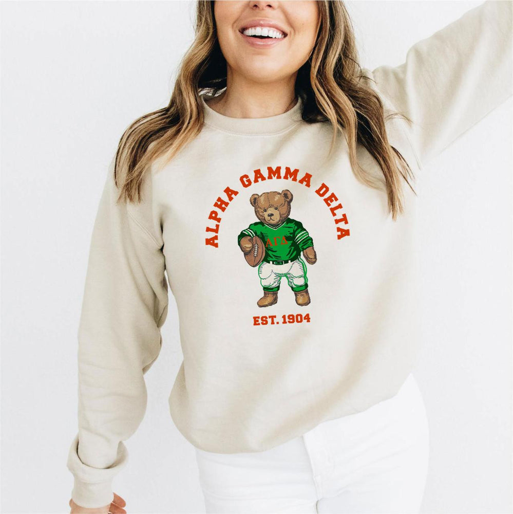 Alpha Gamma Delta Teddy Bear Crewneck Sweatshirt Alpha Gamma Delta Teddy Bear Crewneck Sweatshirt