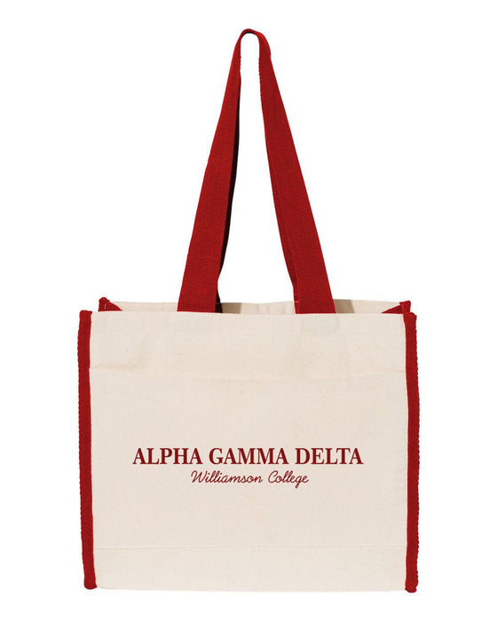 Alpha Gamma Delta Tote With Contrast Color Handles Alpha Gamma Delta Tote with Contrast-Color Handles