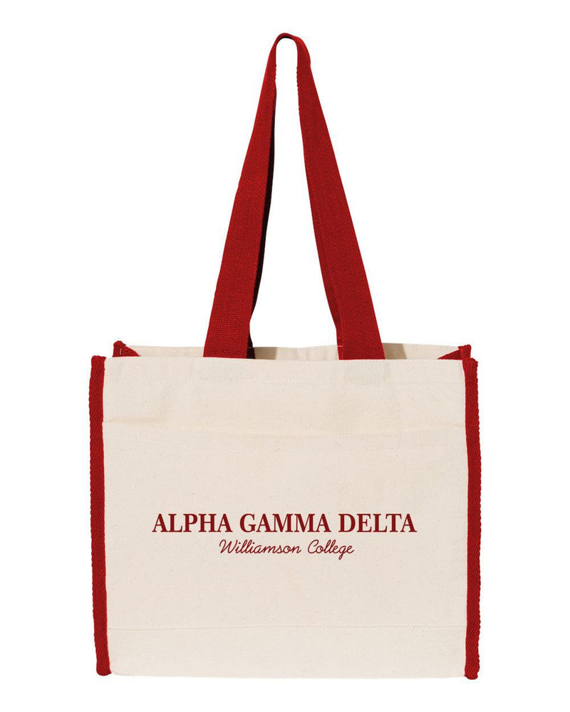 Alpha Gamma Delta Tote With Contrast Color Handles Alpha Gamma Delta Tote with Contrast-Color Handles