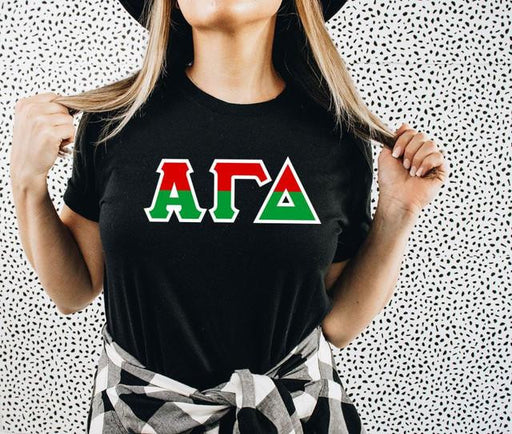 Shirts Alpha Gamma Delta Two Toned Greek Lettered T-shirts