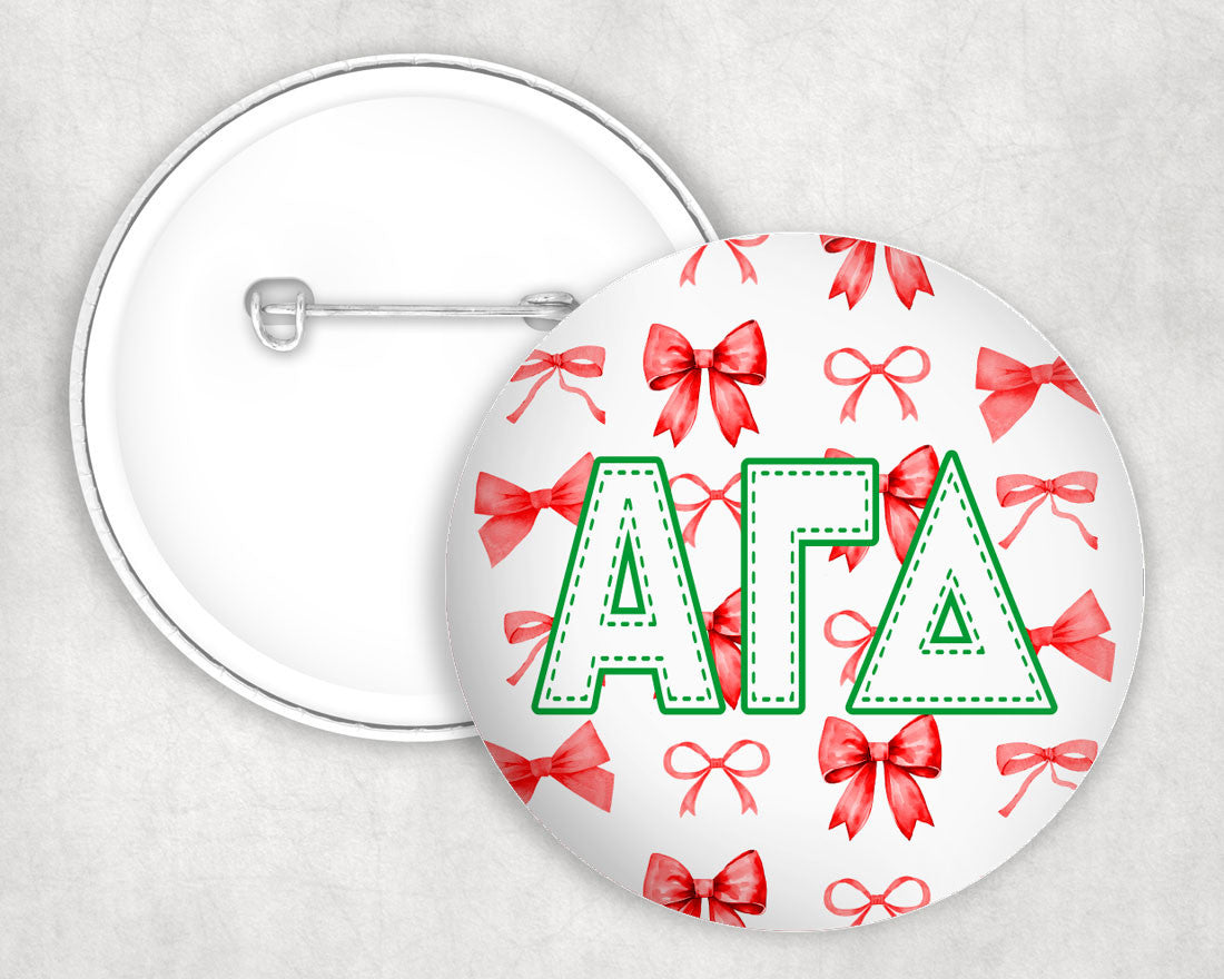 Alpha Gamma Delta Multi Bows Pin Buttons Alpha Gamma Delta Multi Bows Pin Buttons