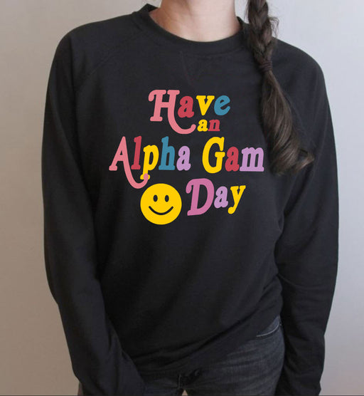 Alpha Gamma Delta Have A Day Crewneck Sweatshirt