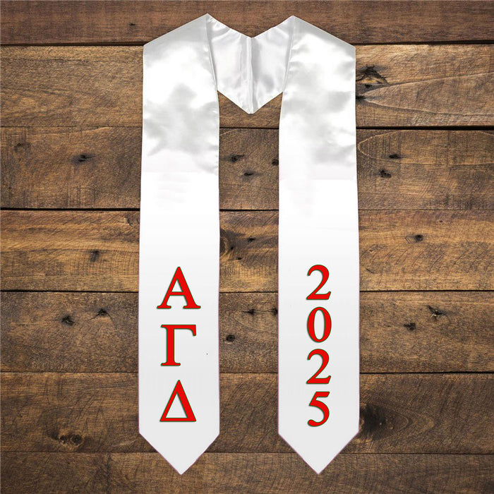 Alpha Gamma Delta Extra Fancy Greek Graduation Stole W Year Alpha Gamma Delta Extra Fancy Greek Graduation Stole W Year