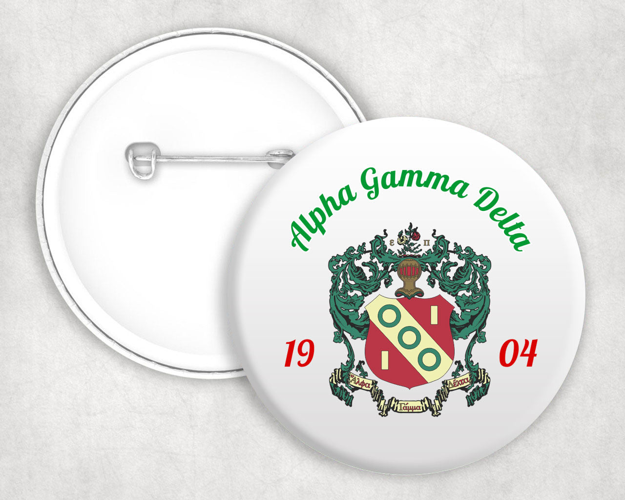 Alpha Gamma Delta Classic Crest Pin Buttons Alpha Gamma Delta Classic Crest Pin Buttons