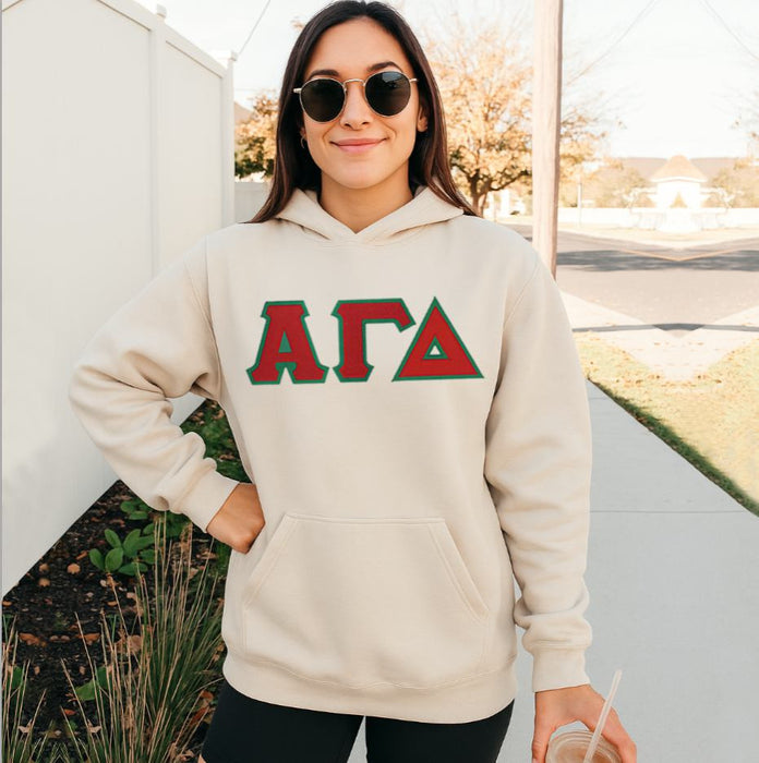 Alpha Gamma Delta 2 Day Ship Twill Hooded Sweatshirt Alpha Gamma Delta - 2 Day Ship Twill Hooded Sweatshirt