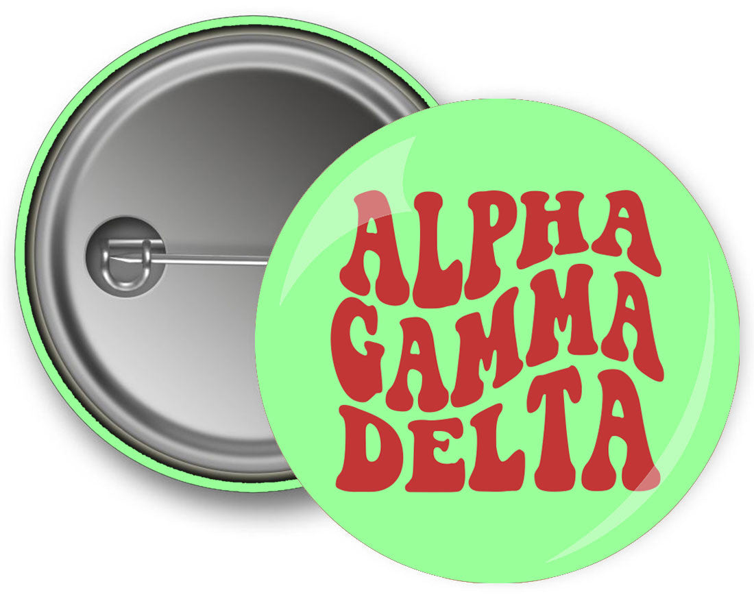 Alpha Gamma Delta Bulky Text Button Alpha Gamma Delta Bulky Text Button