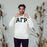Alpha Gamma Rho Arched Greek Letter Hooded Sweatshirt Alpha Gamma Rho Arched Greek Letter Hooded Sweatshirt