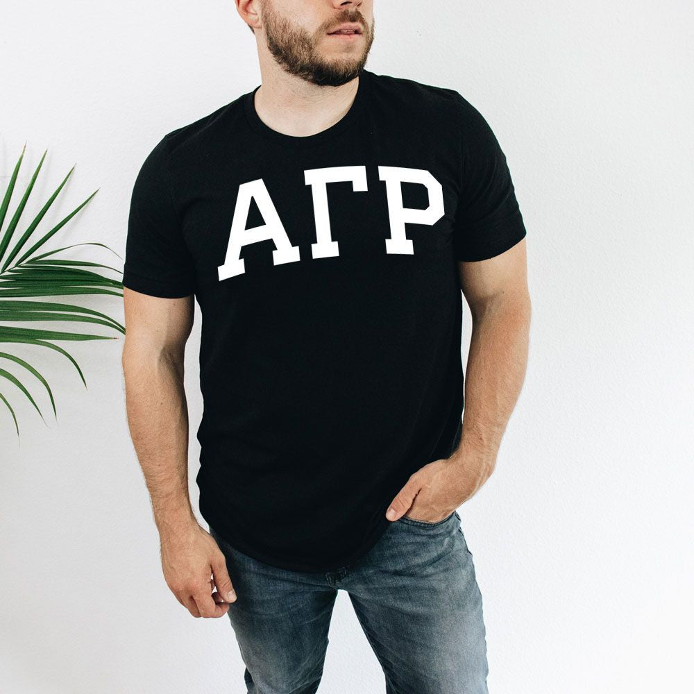 Alpha Gamma Rho Arched Greek Letter T Shirt Alpha Gamma Rho Arched Greek Letter T-Shirt