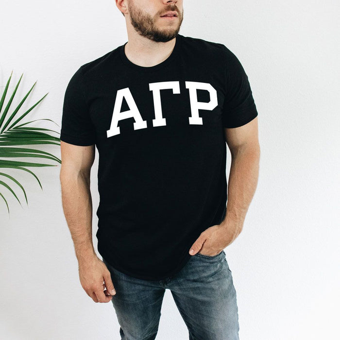 Alpha Gamma Rho Arched Greek Letter T Shirt Alpha Gamma Rho Arched Greek Letter T-Shirt