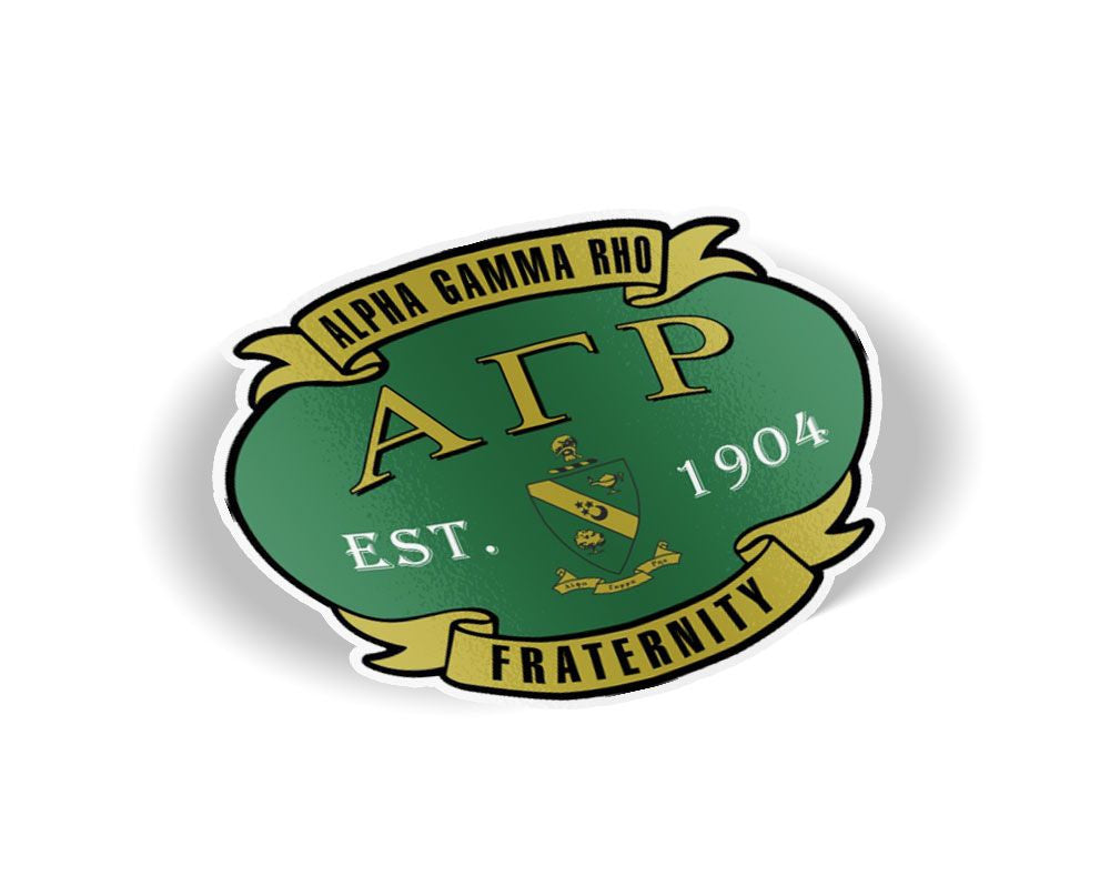 Alpha Gamma Rhp Letters Alpha Gamma Rho Banner Crest - Shield Decal — GreekU