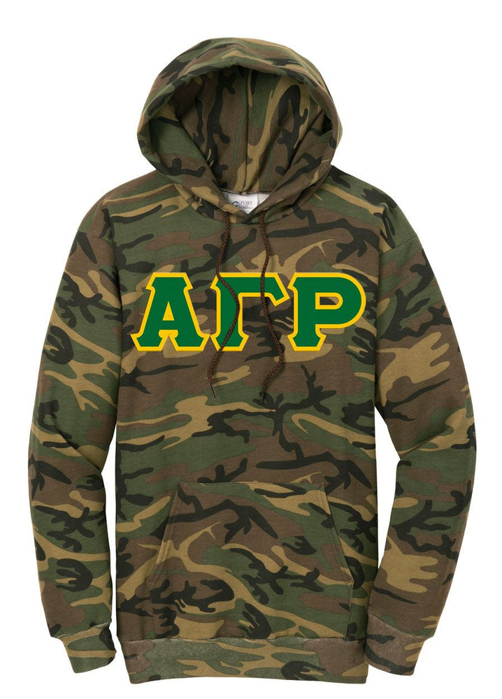 Discount Alpha Gamma Rho Camo Pullover Hooded Sweatshirt DISCOUNT-Alpha Gamma Rho Camo Pullover Hooded Sweatshirt