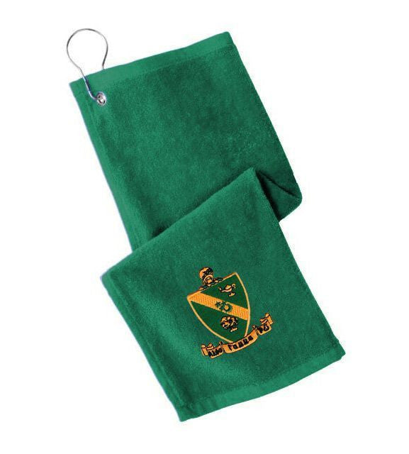 Discount Alpha Gamma Rho Crest Shield Golf Towel DISCOUNT-Alpha Gamma Rho Crest - Shield Golf Towel