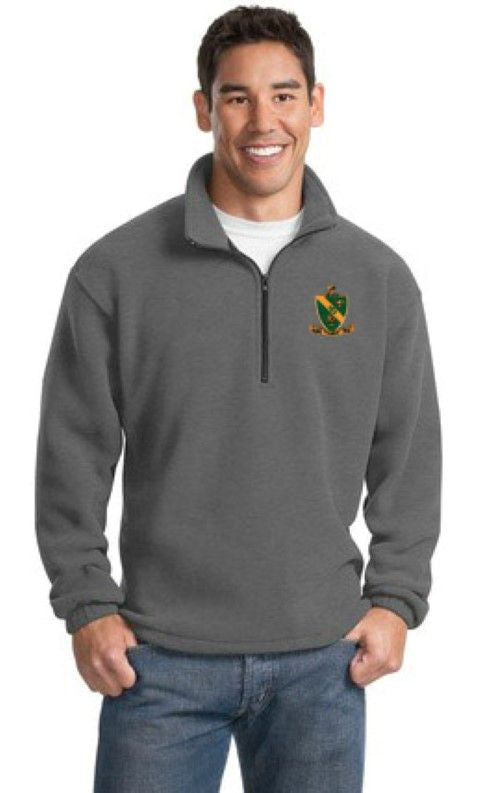 Discount Alpha Gamma Rho Crest Shield Patch 1/4 Zip Pullover DISCOUNT-Alpha Gamma Rho Crest - Shield Patch 1/4 Zip Pullover