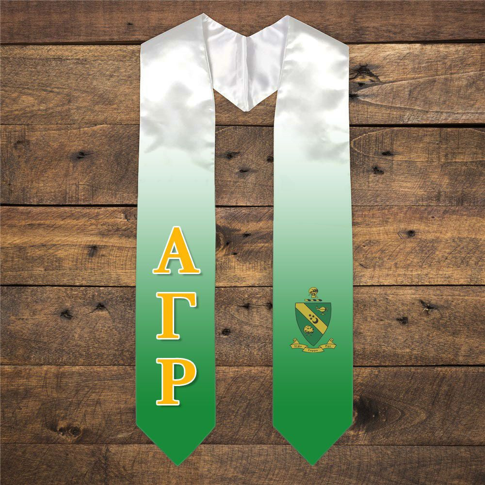Alpha Gamma Rho Extra Fancy Simple Greek Graduation Stole W Crest Alpha Gamma Rho Extra Fancy Simple Greek Graduation Stole W Crest