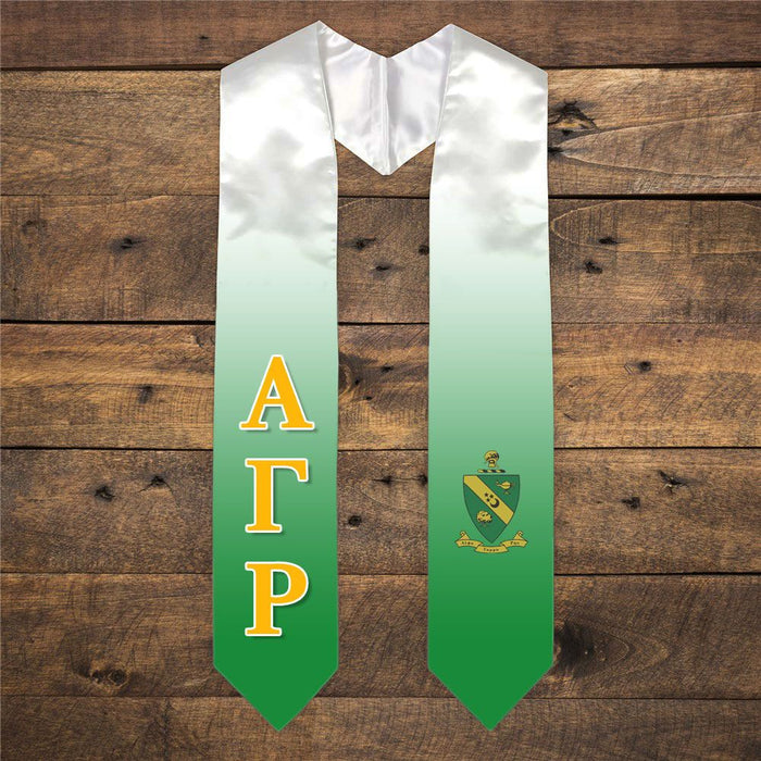 Alpha Gamma Rho Extra Fancy Simple Greek Graduation Stole W Crest Alpha Gamma Rho Extra Fancy Simple Greek Graduation Stole W Crest