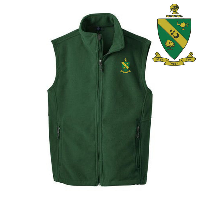 Alpha Gamma Rho Fleece Crest Shield Vest Alpha Gamma Rho Fleece Crest - Shield Vest