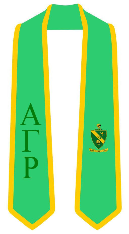 Discount Alpha Gamma Rho Greek 2 Tone Lettered Graduation Sash Stole DISCOUNT-Alpha Gamma Rho Greek 2 Tone Lettered Graduation Sash Stole