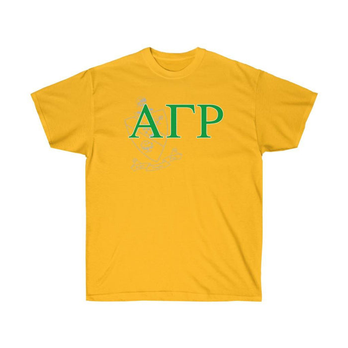 Printify Alpha Gamma Rho Greek Crest Cotton Tee Alpha Gamma Rho Greek Crest Cotton Tee