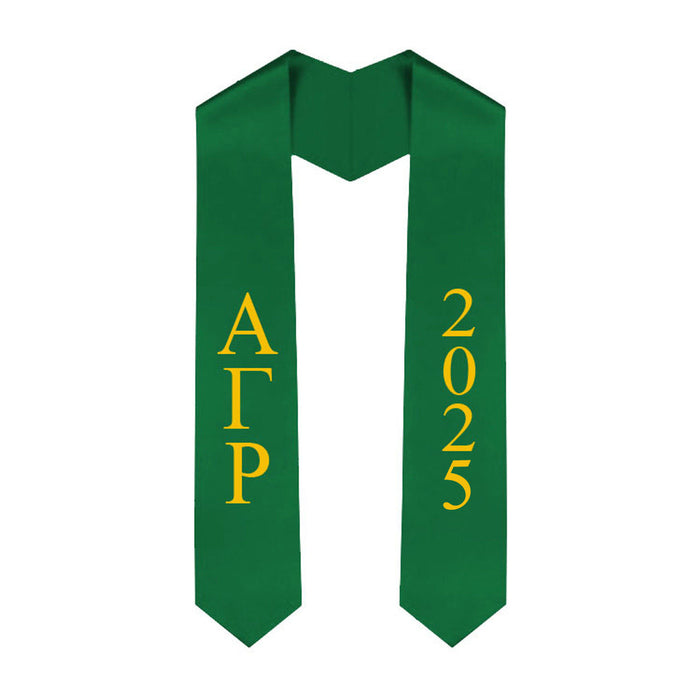 Alpha Gamma Rho Greek Lettered Graduation Sash Stole With Year Best Value Alpha Gamma Rho Greek Lettered Graduation Sash Stole With Year - Best Value