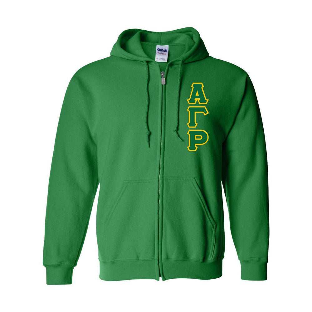 Alpha Gamma Rho Heavy Full Zip Hoodie 3" Letters Alpha Gamma Rho Heavy Full Zip Hoodie - 3