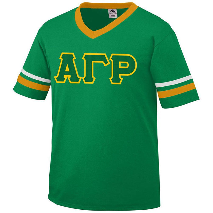 Discount Alpha Gamma Rho Jersey With Greek Applique Letters DISCOUNT-Alpha Gamma Rho Jersey With Greek Applique Letters