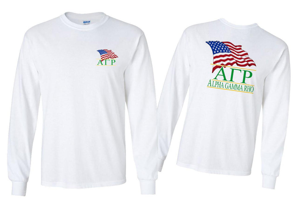 Greekgear Alpha Gamma Rho Patriot Long Sleeve T Shirts Alpha Gamma Rho Patriot Long Sleeve T-Shirts