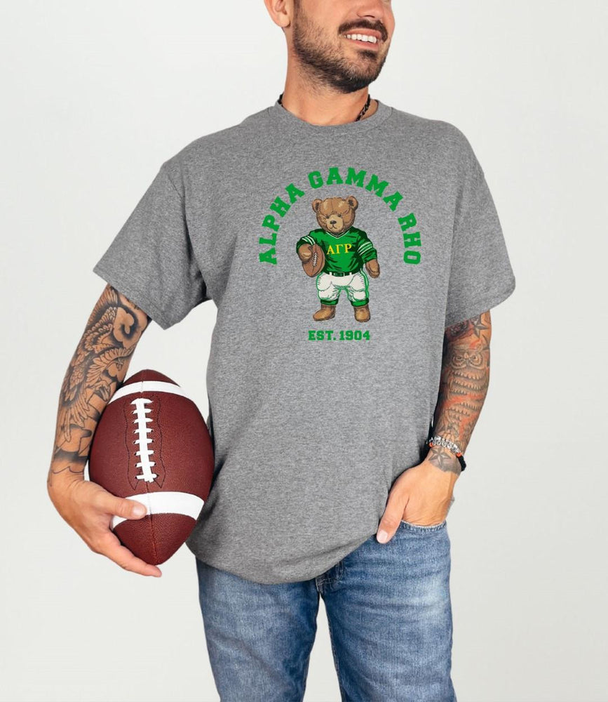 Alpha Gamma Rho Teddy Bear Football T Shirt Alpha Gamma Rho Teddy Bear Football T-Shirt