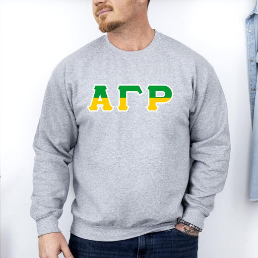 Alpha Gamma Rho Alpha Gamma Rho Two Toned Greek Lettered Crewneck Sweatshirts